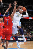 Los Angeles Clippers v Denver Nuggets: Carmelo Anthony and Craig Smith Photographic Print by Garrett Ellwood