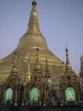 Buddha Statues in Niches at the Shwedagon Pagoda Photographic Print by Alison Wright
