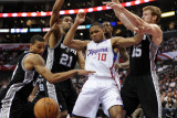 San Antonio Spurs v Los Angeles Clippers: Eric Gordon, Tim Duncan, Matt Bonner and George Hill Photographic Print by Harry How