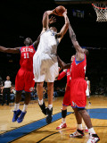 Philadelphia 76ers v Washington Wizards: JaVale McGee, Elton Brand and Jrue Holiday Photographic Print by Ned Dishman