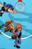 Oklahoma City Thunder v New Orleans Hornets: Russell Westbrook and Emeka Okafor Photographic Print by Chris 
