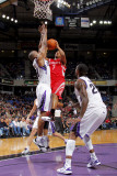 Houston Rockets v Sacramento Kings: Kyle Lowry and Carl Landry Photographic Print by Rocky Widner