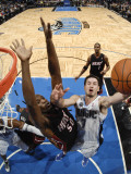 Miami Heat v Orlando Magic: Joel Anthony and J.J. Redick Photographic Print by Fernando Medina