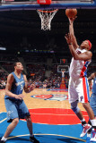 Washington Wizards v Detroit Pistons: Charlie Villanueva and VaVale McGee Photographic Print by Allen Einstein