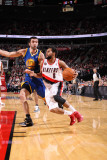 Golden State Warriors v Portland Trail Blazers: Vladimir Radmanovic and Patrick Mills Photographic Print by Sam Forencich