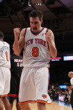 Miami Heat v New York Knicks: Danilo Gallinari and LeBron James Photographic Print by Al Bello