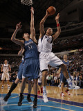 Minnesota Timberwolves v Dallas Mavericks: Dirk Nowitzki and Darko Milicic Photographic Print by Danny Bollinger