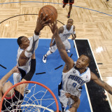 Miami Heat v Orlando Magic: Dwight Howard and Rashard Lewis Photographic Print by Fernando Medina