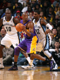 Los Angeles Lakers v Memphis Grizzlies: Kobe Bryant and O.J. Mayo Photographic Print by Joe Murphy