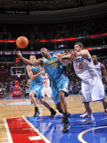 New Orleans Hornets v Philadelphia 76ers: Didier Ilunga-Mbenga and Spencer Hawes Photographic Print by David Dow
