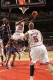 Indiana Pacers v Chicago Bulls: Ronnie Brewer, Carlos Boozer and Roy Hibbert Photographic Print by Ray Amati