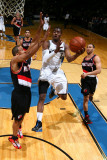 Portland Trail Blazers v Washington Wizards: John Wall and Andre Miller Photographic Print by Ned Dishman