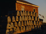 Neatly Stacked Lobster Traps at a Fishing Camp, Gros Morne Np, Newfoundland, Canada Photographic Print by Raymond Gehman