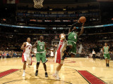 Boston Celtics v Toronto Raptors: Nate Robinson and Jose Calderon Photographic Print by Ron Turenne