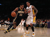 Indiana Pacers v Los Angeles Lakers: Danny Granger and Matt Barnes Photographic Print by Jeff Gross