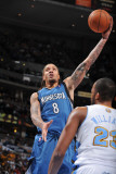 Minnesota Timberwolves v Denver Nuggets: Michael Beasley and Shelden Williams Photographic Print by Garrett Ellwood