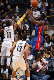 Detroit Pistons v Memphis Grizzlies: Rodney Stuckey and Mike Conley Photographic Print by Joe Murphy