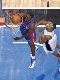 Detroit Pistons v Orlando Magic: Jason Maxiell and Rashard Lewis Photographic Print by Fernando Medina