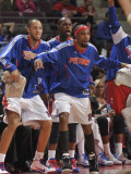 Toronto Raptors v Detroit Pistons: Richard Hamilton, Tayshaun Prince and Rodney Stuckey Photographic Print by Allen Einstein