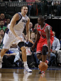 Chicago Bulls v Dallas Mavericks: Luol Deng and Dirk Nowitzki Photographic Print by Danny Bollinger