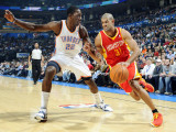 Houston Rockets v Oklahoma City Thunder: Jeff Green and Shane Battier Photographic Print by Larry W. Smith