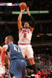 Minnesota Timberwolves v Chicago Bulls: Carlos Boozer and Kevin Love Photographic Print by Ray Amati