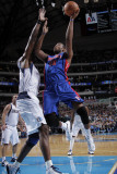 Detroit Pistons v Dallas Mavericks: Greg Monroe and Brendan Haywood Photographic Print by Glenn James