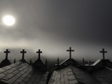 Sun Shining Through Fog on Mausoleums Photographic Print by Jim Richardson