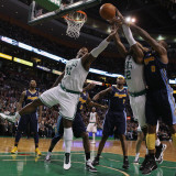 Denver Nuggets v Boston Celtics: Glen Davis, Von Wafer, Gary Forbes and Al Harrington Photographic Print by Elsa .