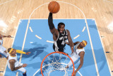 San Antonio Spurs v Denver Nuggets: Dejuan Blair and Al Harrington Photographic Print by Garrett Ellwood