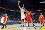 Houston Rockets v Oklahoma City Thunder: Byron Mullens and Jordan Hill Photographic Print by Larry W. Smith