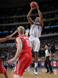Houston Rockets v Dallas Mavericks: Caron Butler and Chase Budinger Photographic Print by Glenn James
