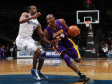 Los Angeles Lakers v Washington Wizards: Kobe Bryant and Gilbert Arenas Photographic Print by Ned Dishman