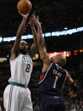 Atlanta Hawks v Boston Celtics: Marquis Daniels and Maurice Evans Photographic Print by Elsa .