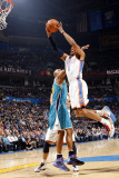 New Orleans Hornets v Oklahoma City Thunder: Russell Westbrook and David West Photographic Print by Layne Murdoch