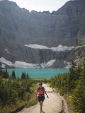 Girl Enjoys a Hike to Iceberg Lake Trail in Glacier Np, Mt Photographic Print by Michael Hanson