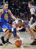 Golden State Warriors v Oklahoma City Thunder: Russell Westbrook and Stephen Curry Photographic Print by Layne Murdoch