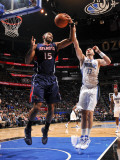 Atlanta Hawks v Orlando Magic: Al Horford and Marcin Gortat Photographic Print by Fernando Medina