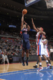 Atlanta Hawks v Detroit Pistons: Al Horford and Charlie Villanueva Photographic Print by Allen Einstein