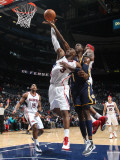 Indiana Pacers v Atlanta Hawks: Damien Wilkins and Roy Hibbert Photographic Print by Scott Cunningham