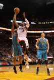 New Orleans Hornets v Miami Heat: Dwyane Wade and Willie Green Photographic Print by Mike Ehrmann