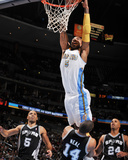San Antonio Spurs v Denver Nuggets: J.R. Smith, Ime Udoka, Gary Neal and Richard Jefferson Photographie par Garrett Ellwood