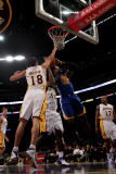 Golden State Warriors v Los Angeles Lakers: Jeff Adrien, Sasha Vujucic and Derrick Caracter Photographic Print by Stephen Dunn