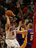 Los Angeles Lakers v Chicago Bulls: Carlos Boozer, Lamar Odom and Steve Blake Photographic Print by Jonathan Daniel
