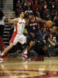Atlanta Hawks v Toronto Raptors: Josh Smith and Andrea Bargnani Photographic Print by Ron Turenne
