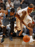 Minnesota Timberwolves v Charlotte Bobcats: Tyrus Thomas and Corey Brewer Photographic Print by Kent Smith
