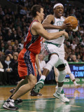 New Jersey Nets v Boston Celtics: Paul Pierce and Kris Humphries Photographic Print by Elsa .