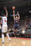 Atlanta Hawks v Detroit Pistons: Mike Bibby and Ben Wallace Photographic Print by Allen Einstein