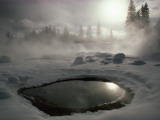 Mist Rings a Hot Spring at West Thumb Geyser Basin on the Shore of Yellowstone Lake Photographic Print by Raymond Gehman