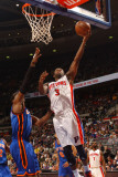 New York Knicks v Detroit Pistons: Rodney Stuckey and Amar'e Stoudemire Photographic Print by Allen Einstein